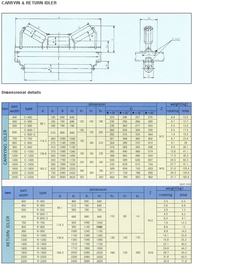 CARRYING & RETURN IDLER